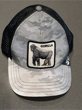 Goorin Bros Black Mesh Trucker Cap with Reflective Camo
